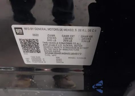 2022 Chevrolet Blazer Awd 2Lt from USA, damaged, VIN 3GNKBHR46NS184973